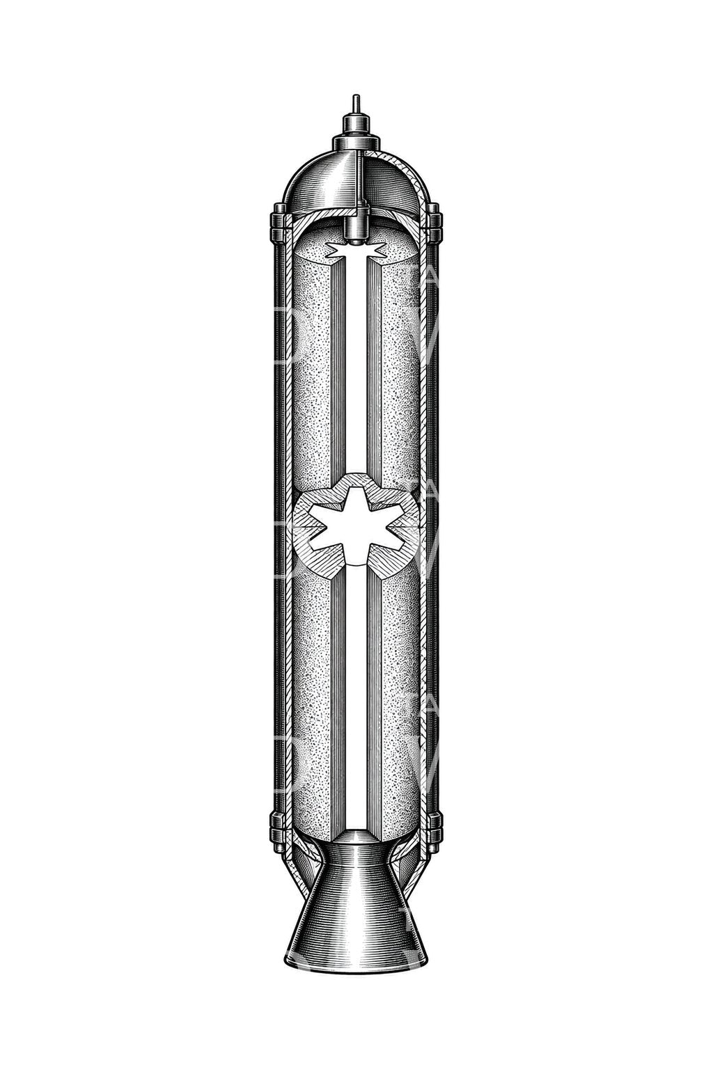 Solid Rocket Motor Star Grain Tattoo Design