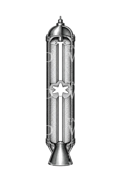 Solid Rocket Motor Star Grain Tattoo Design