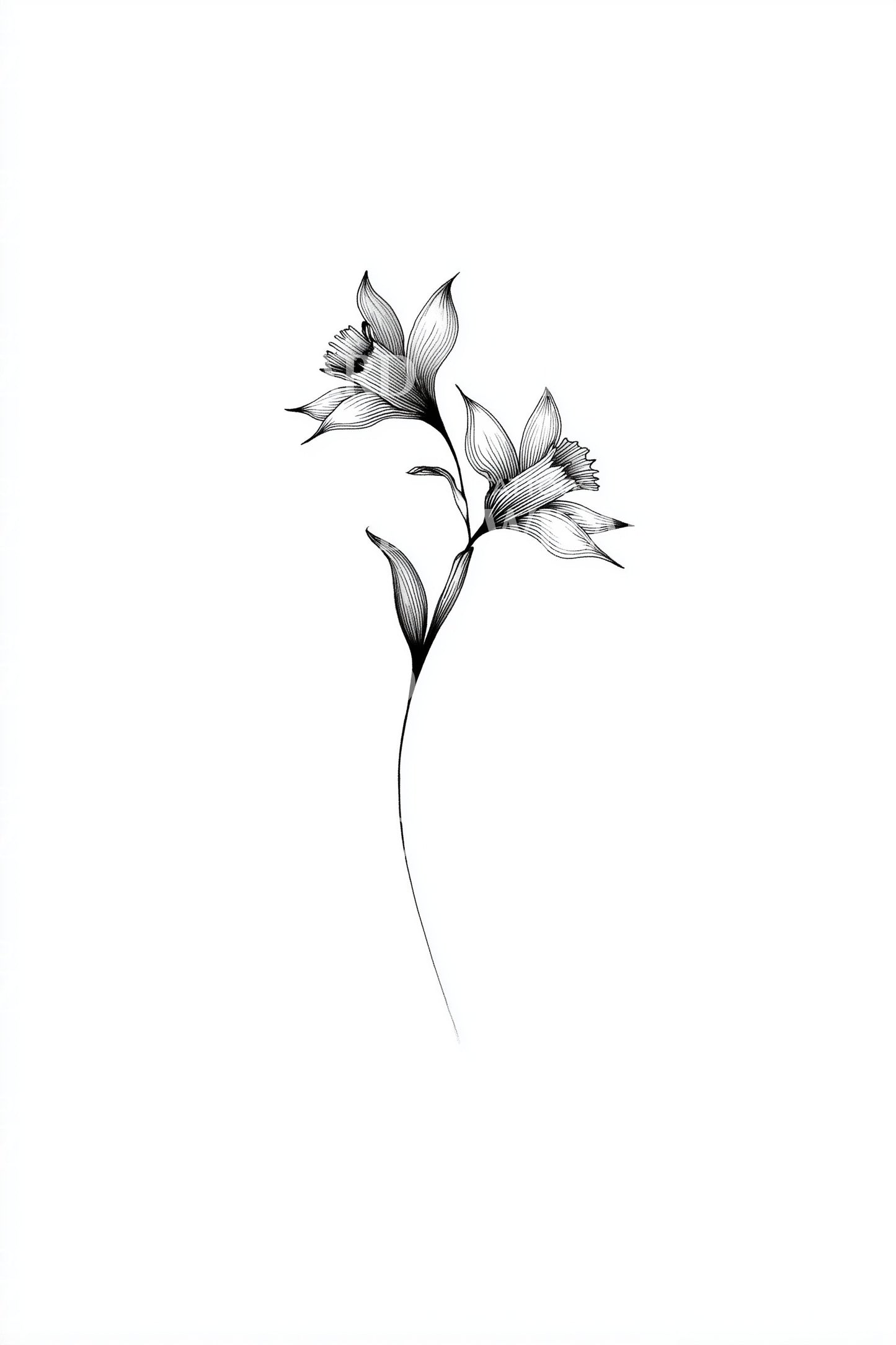 Solo Bud Stem Tattoo Idea