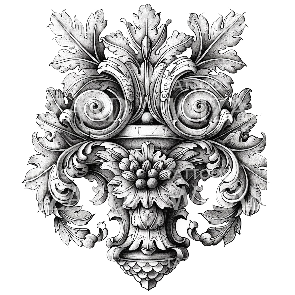 Prächtiges klassisches Ornament Tattoo-Design