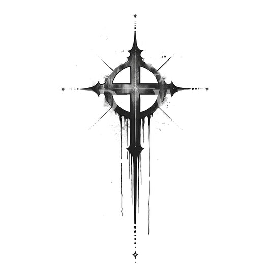 Une somptueuse conception de tatouage de croix chrétienne minimaliste
