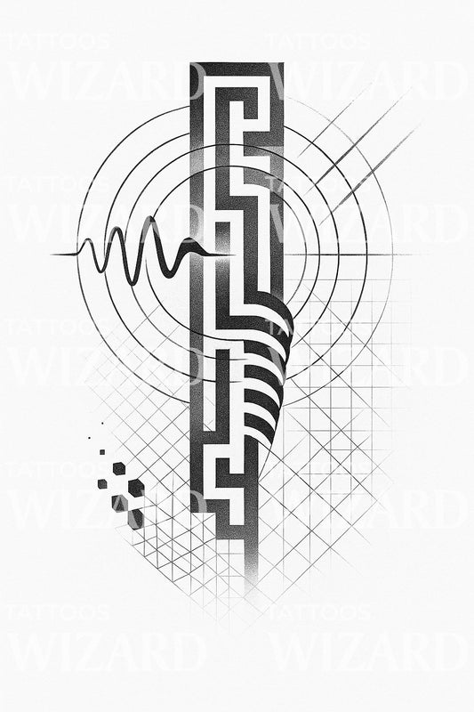 Sonic Maze Totem Tattoo Design