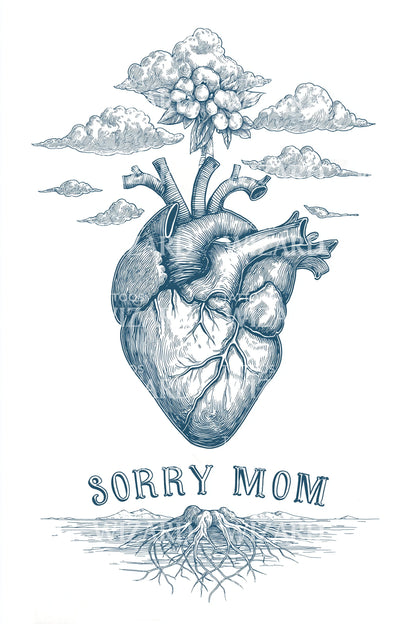 Sorry Mom Anatomical Heart Tattoo Design