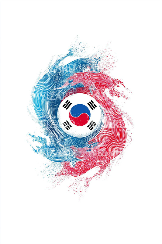 South Korea Taeguk Brush Tattoo Design