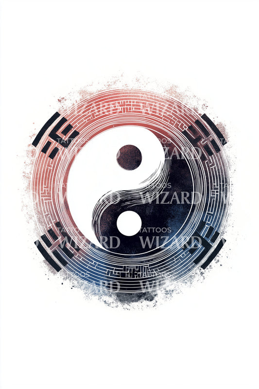 South Korea Yin Yang Emblem Tattoo Design