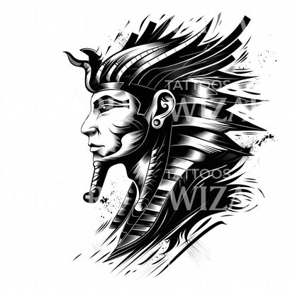 Powerful Pharaoh Tattoo Design