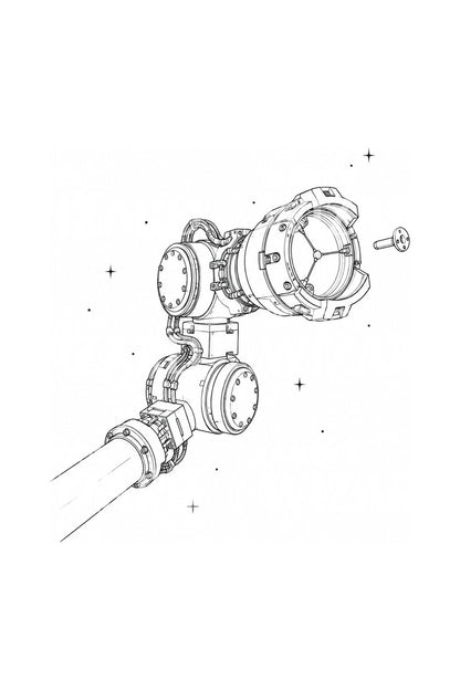 Tatuagem no pulso com braço robótico de estação espacial