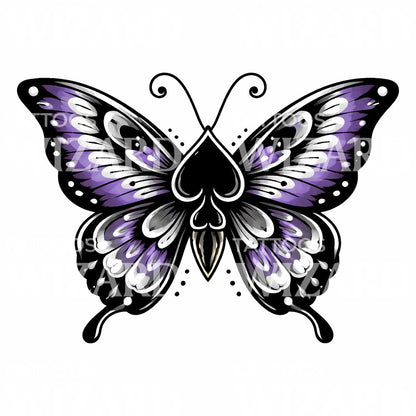 Spade Butterfly Tattoo Design