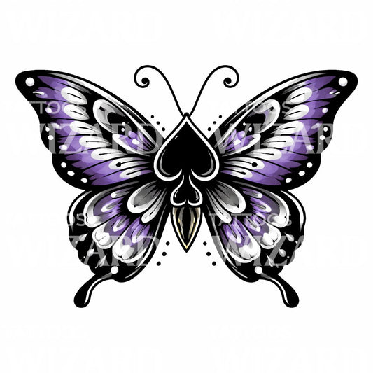 Spade Butterfly Tattoo Design