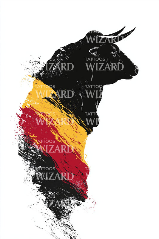 Idea de tatuaje con pincelada de la bandera de España