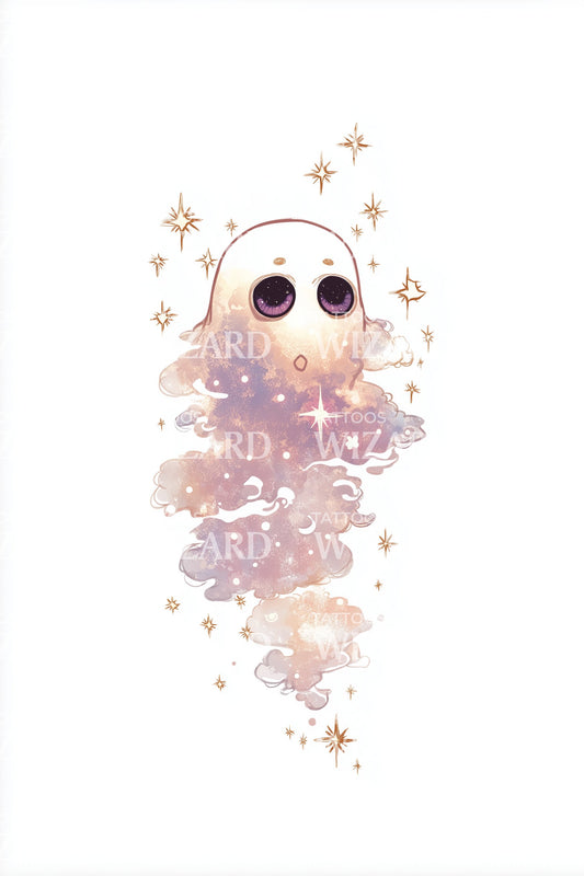Sparkle Ghost Spirit Tattoo Design
