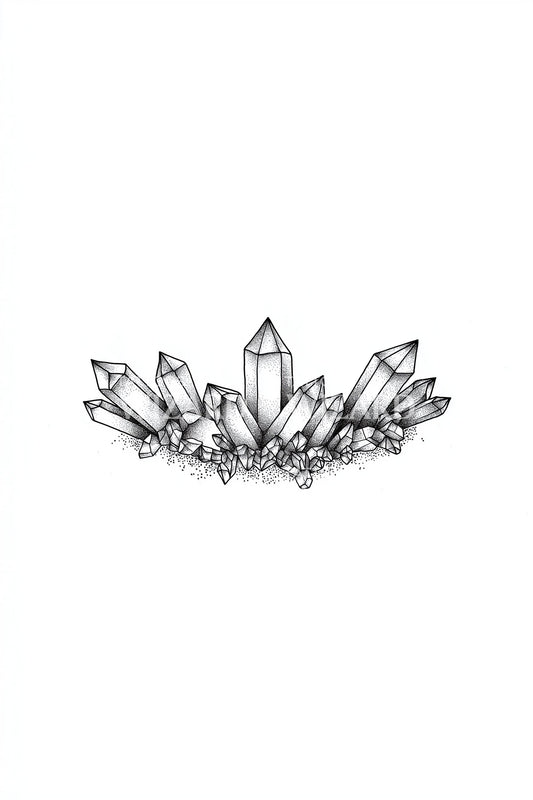 Sparkling Crystal Garden Tattoo Idea
