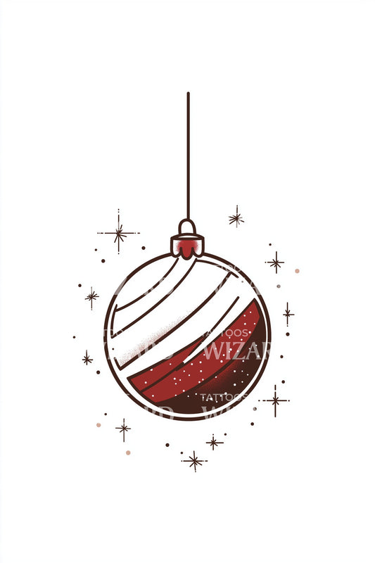 Sparkling Red Bauble Tattoo Design
