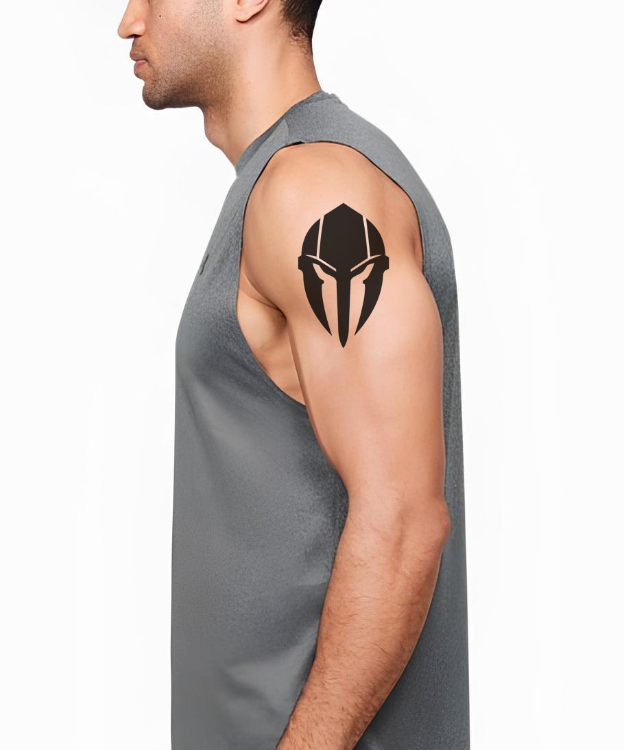 Simple Spartan Helmet Tattoo Design