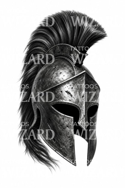 Spartan Helmet Tattoo Design