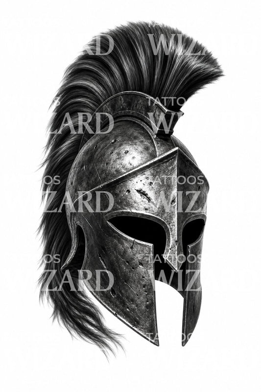 Spartan Helmet Tattoo Design