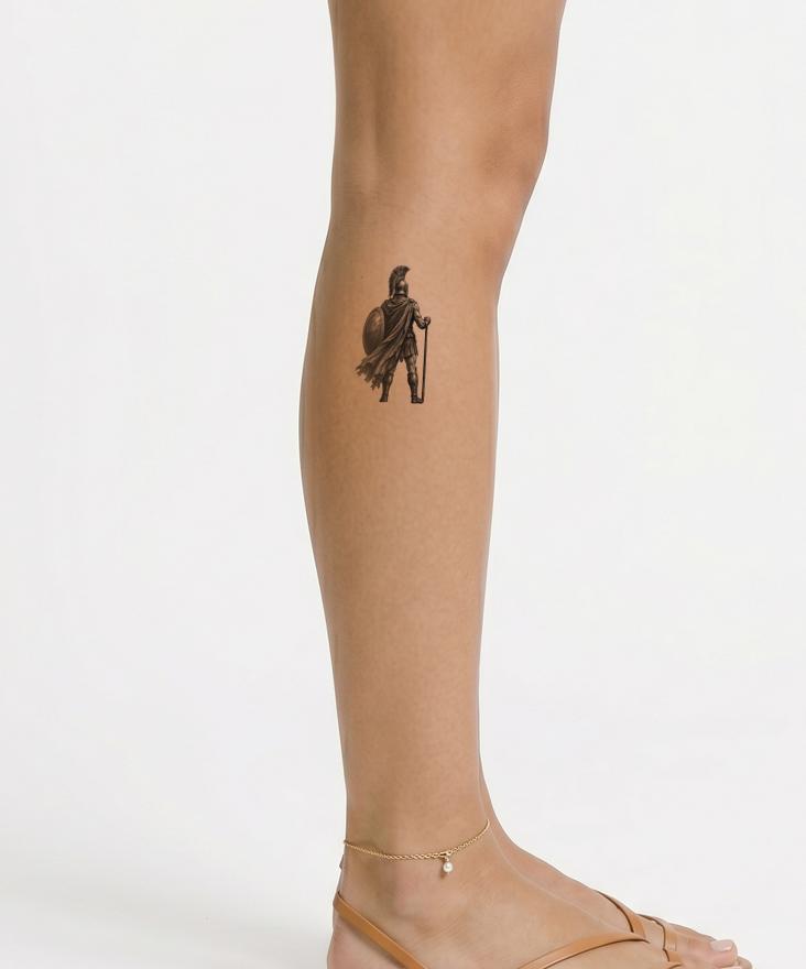 Tetování spartského hoplíty držícího horský průsmyk