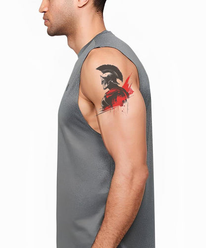 Conception de tatouage de soldat spartiate féroce