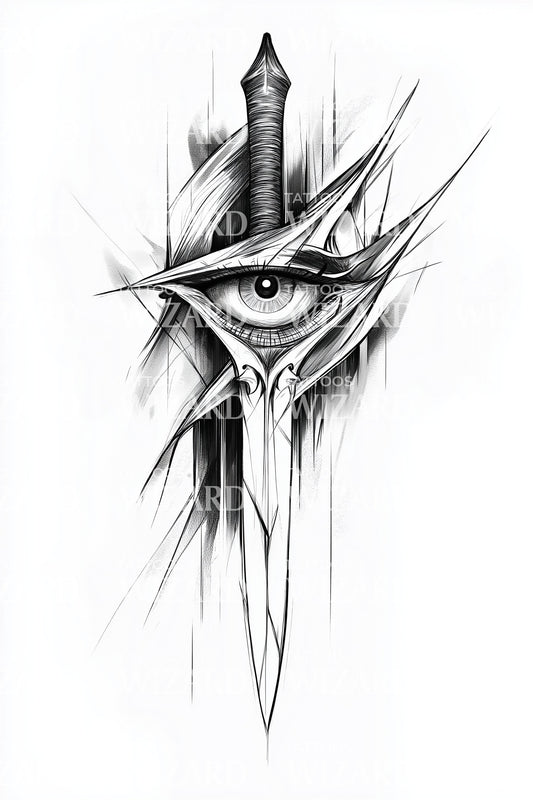 Spear-Point Eye Tattoo Design