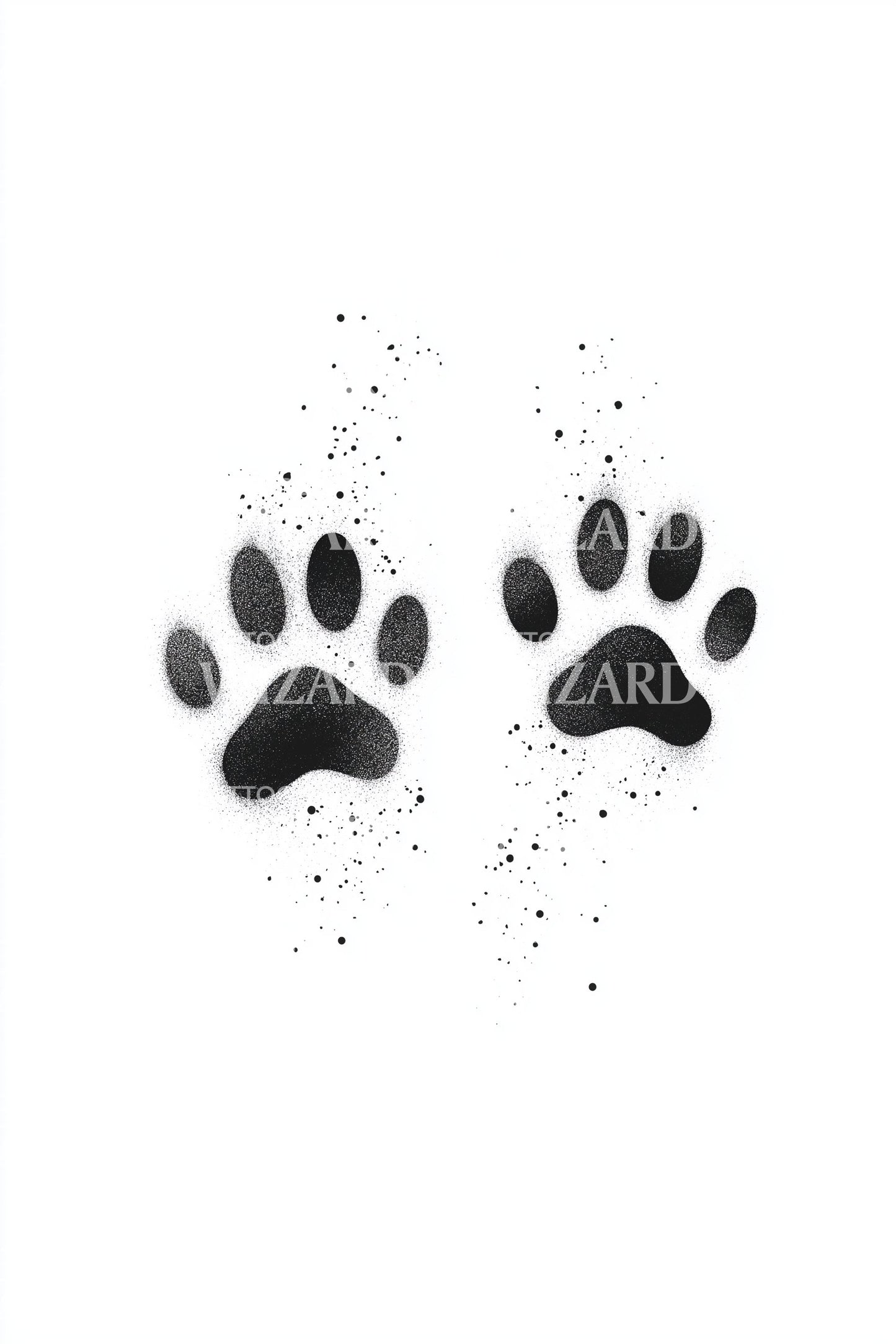 Speckled Paw Prints Tattoo Design