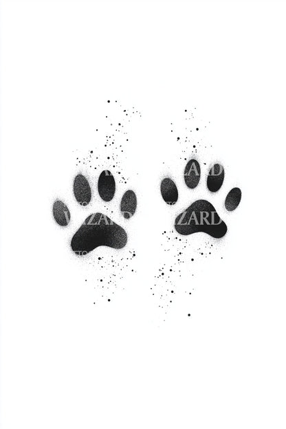 Speckled Paw Prints Tattoo Design