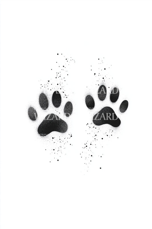 Speckled Paw Prints Tattoo Design