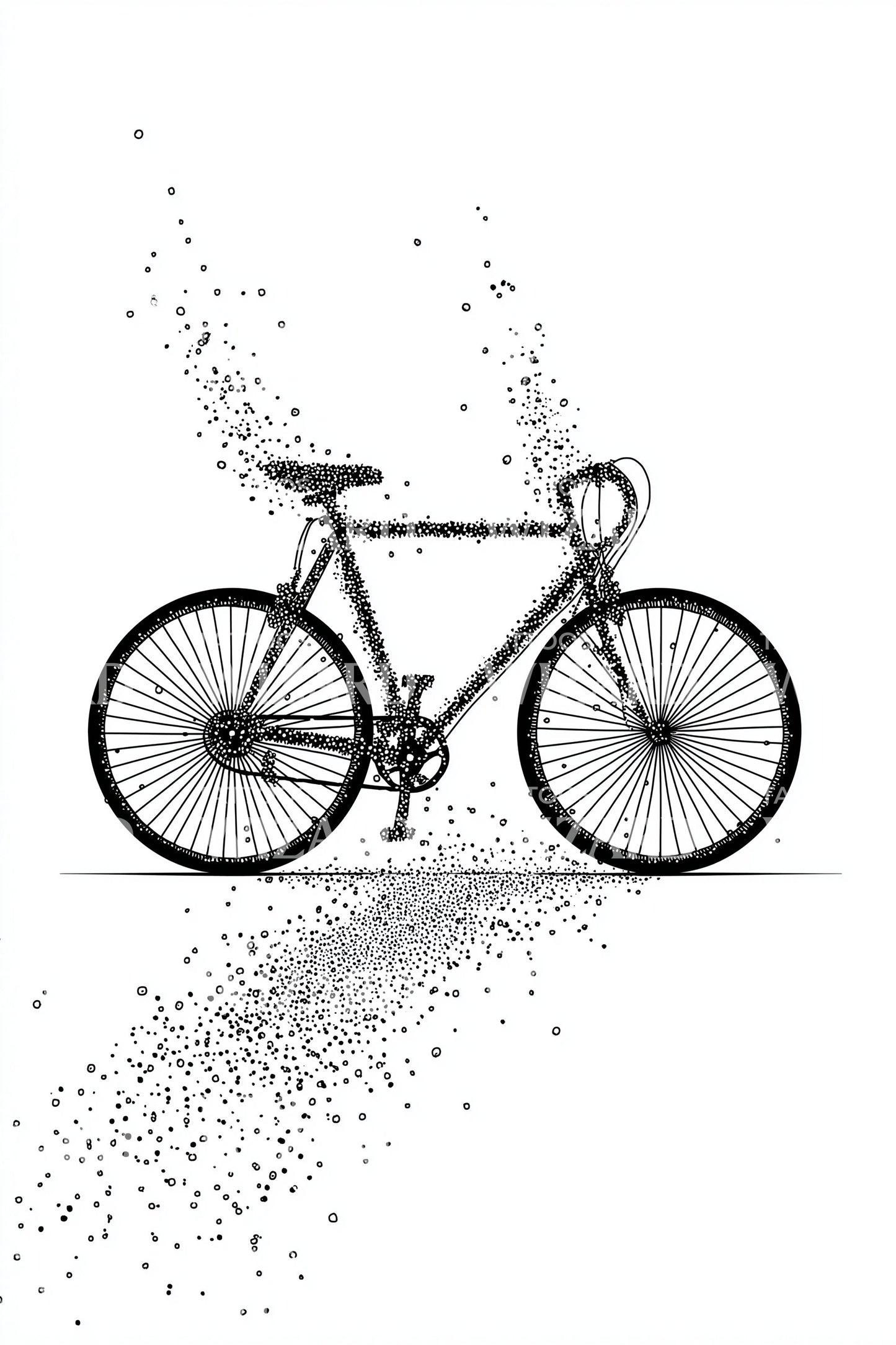 Fläckig landsvägscykel tatuering design