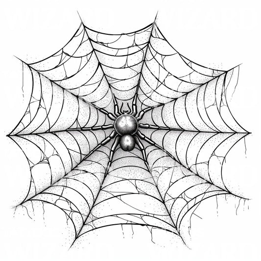 Spider Web with Central Spider Tattoo Design