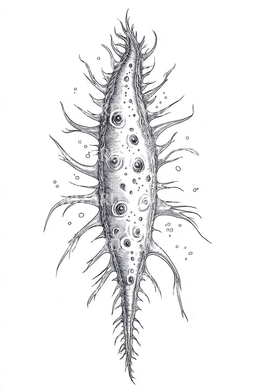 Spiked Diatom Creature Tattoo Design