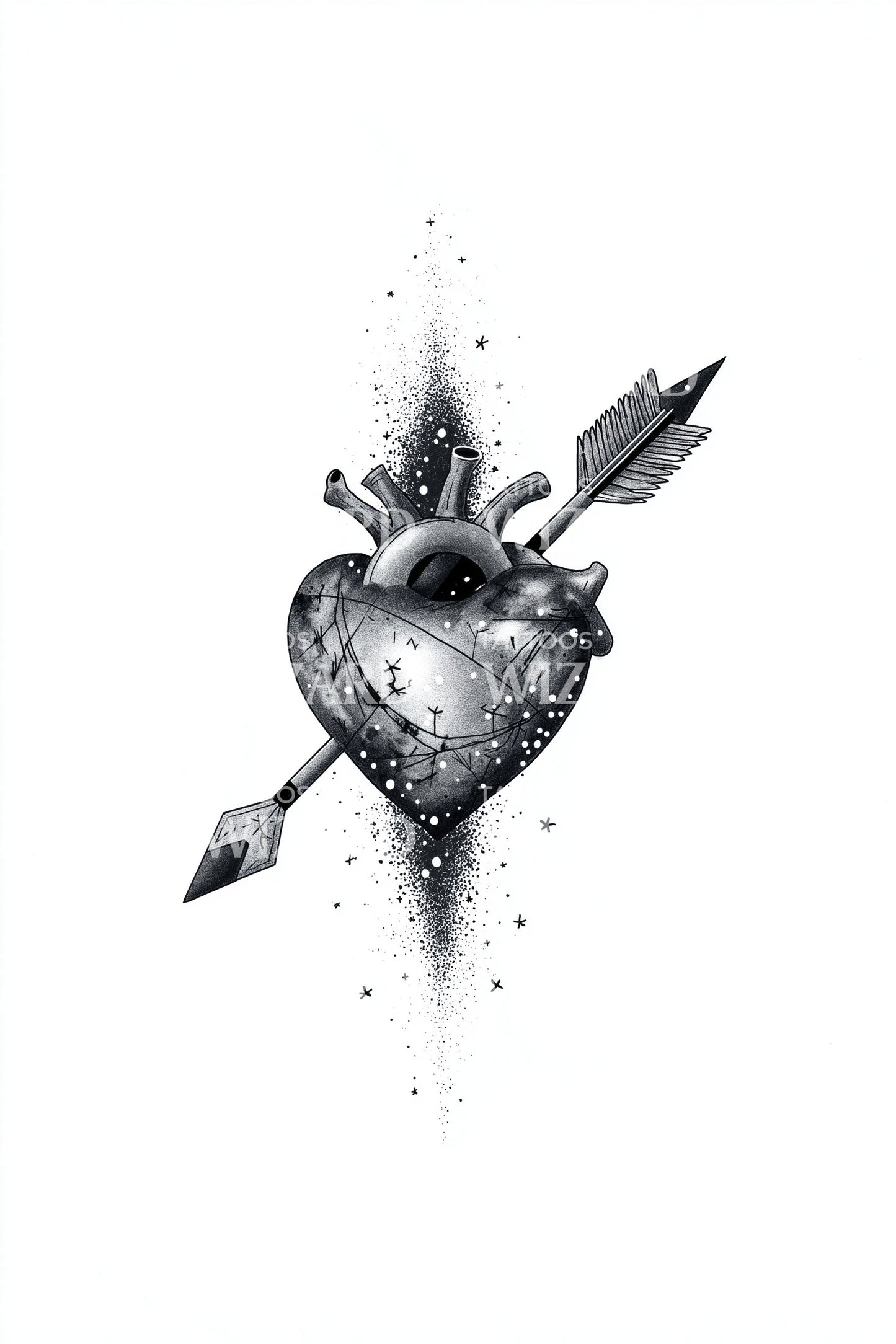 Spiked Sacred Heart Tattoo Design