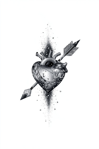 Spiked Sacred Heart Tattoo Design