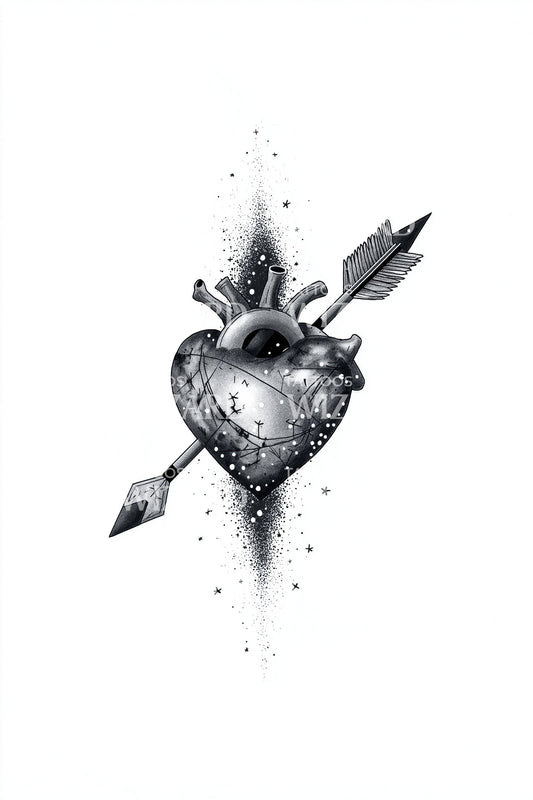 Spiked Sacred Heart Tattoo Design