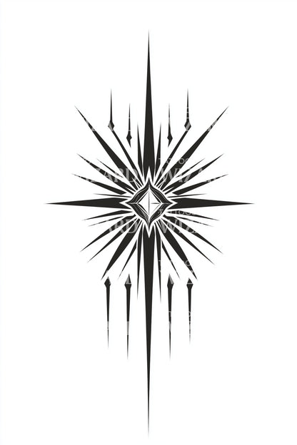 Spiked Starburst Tattoo Design