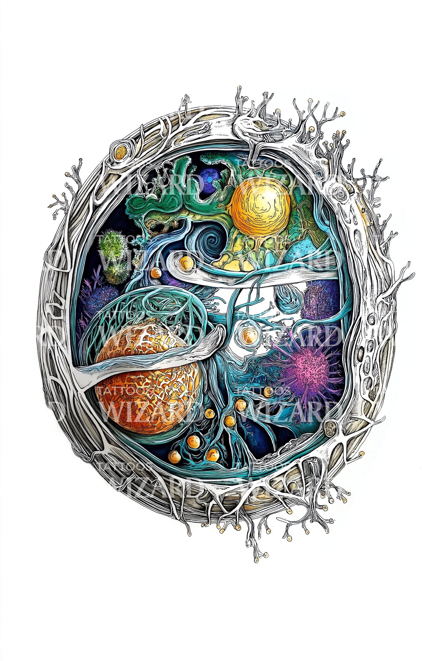 Spiky Cell Orb Tattoo Idea