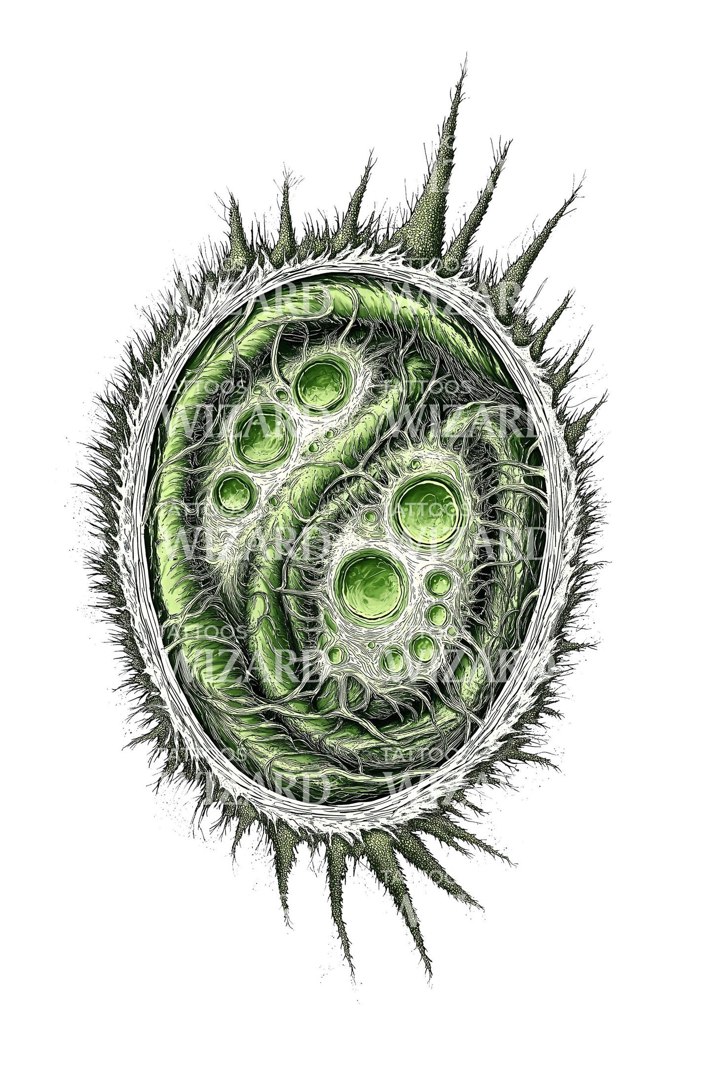 Spiky Microbe Orb Tattoo Idea