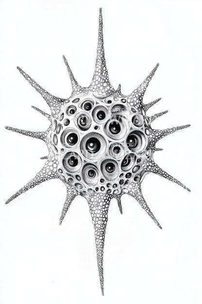 Spiky Radiolarian Sphere Tattoo Design