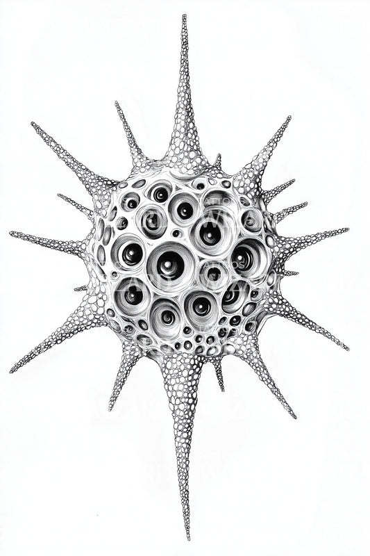 Spiky Radiolarian Sphere Tattoo Design