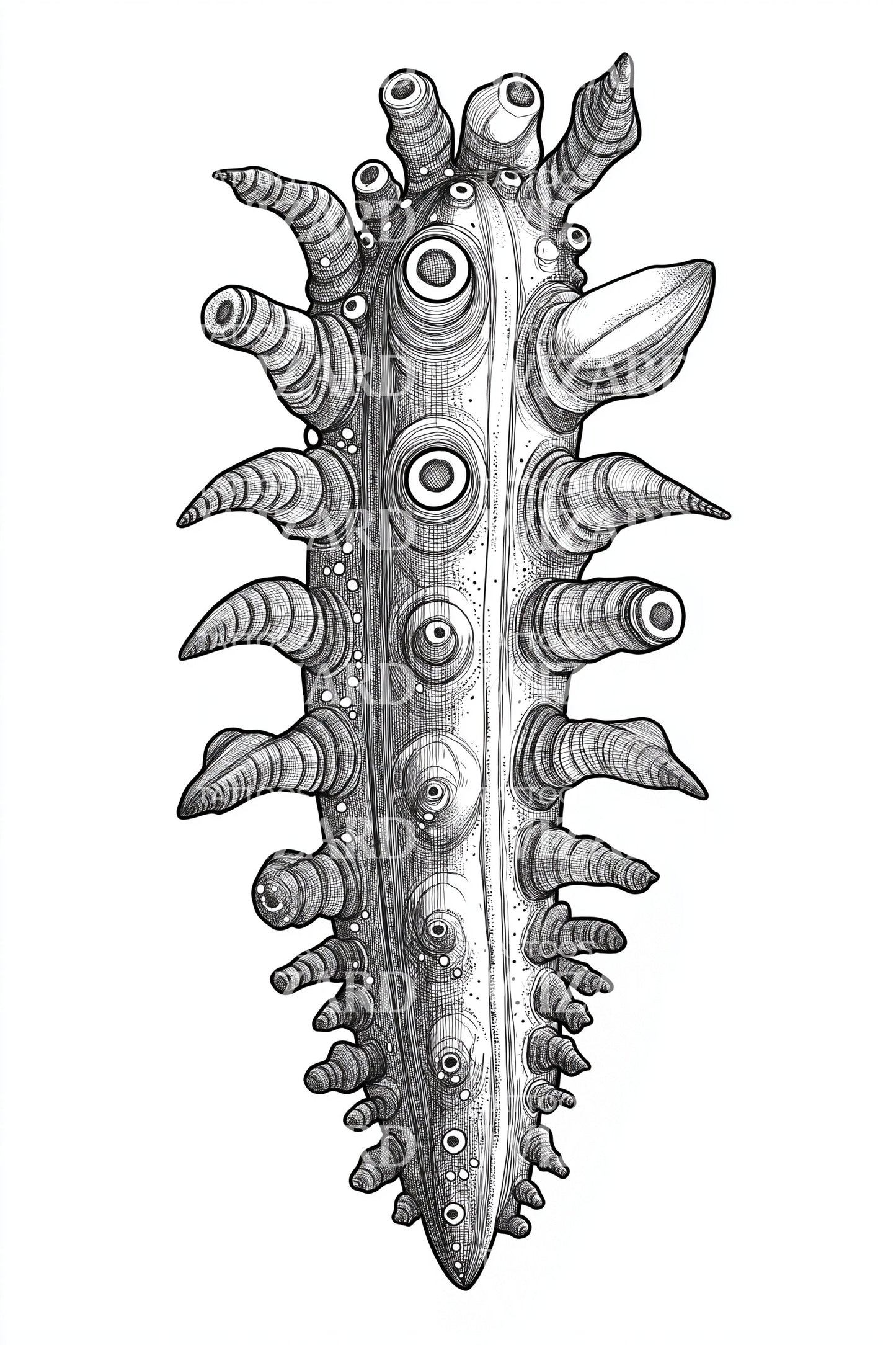 Spiky Sea Cucumber Tattoo Design