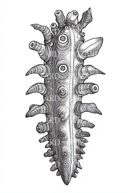 Spiky Sea Cucumber Tattoo Design