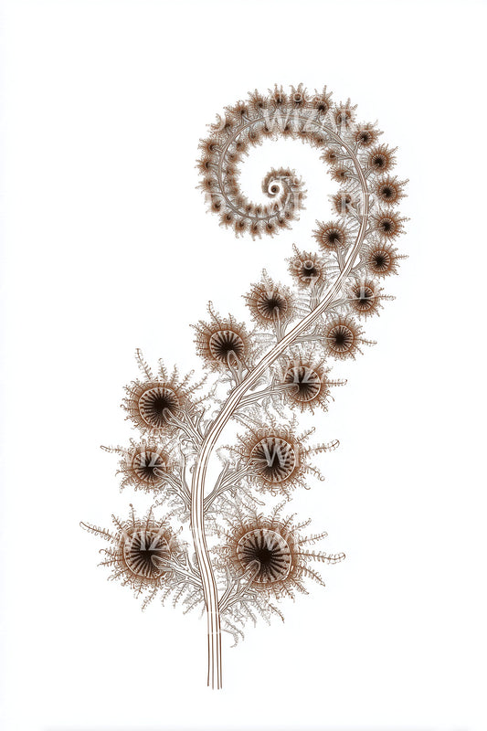 Spiky Seed Spiral Tattoo Design