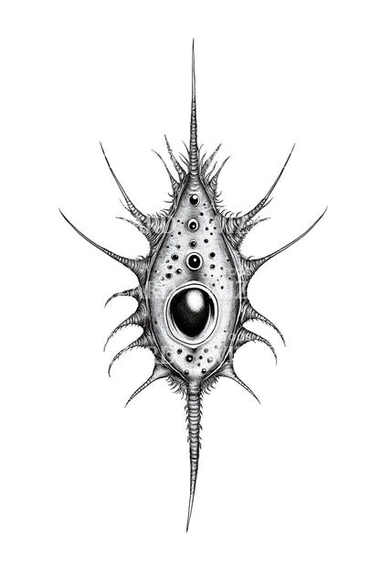 Spiny Radiolarian Eye Tattoo Design