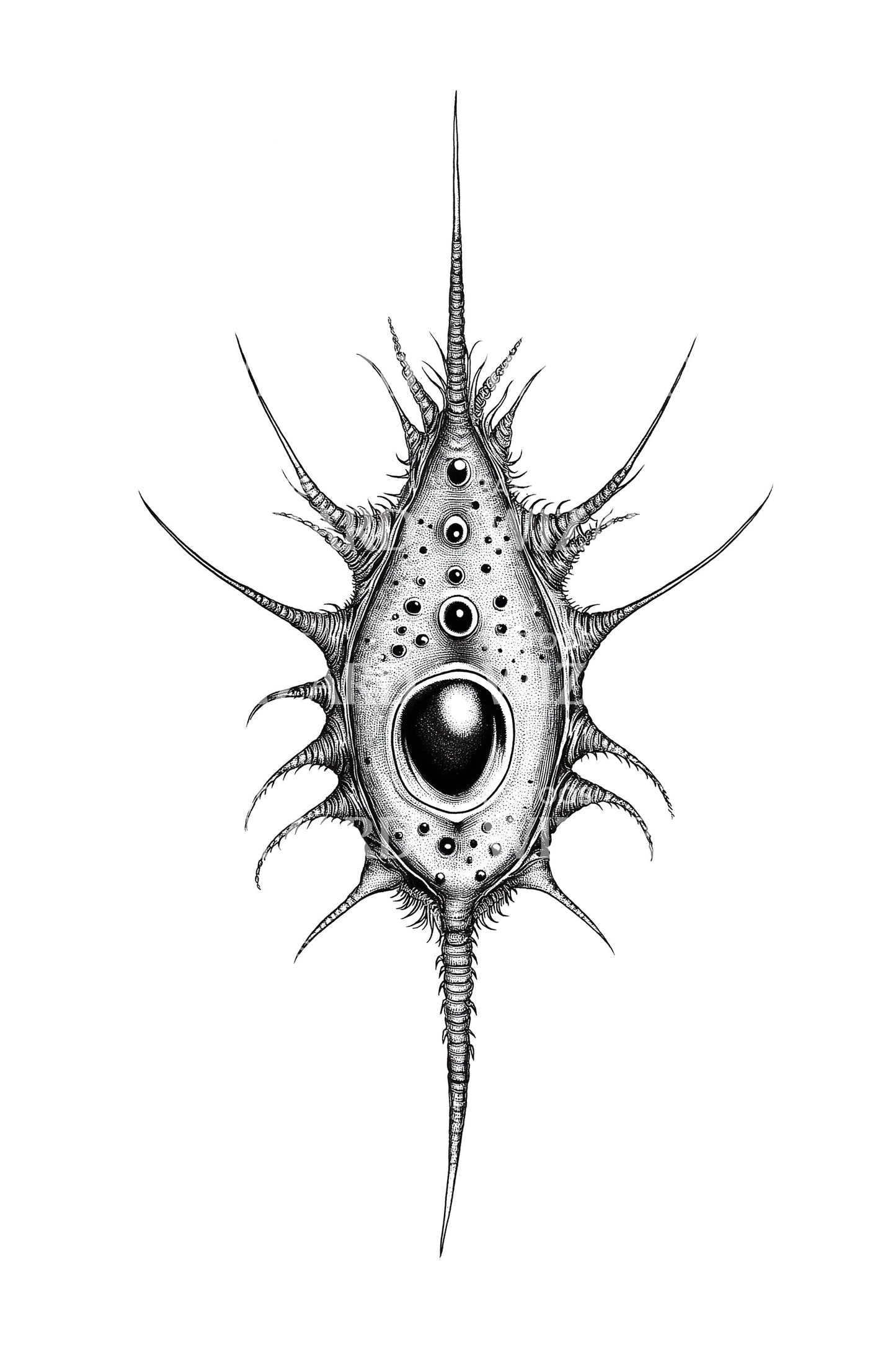 Spiny Radiolarian Eye Tattoo Design