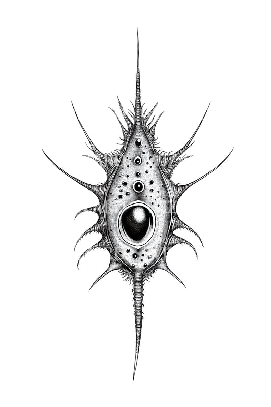 Spiny Radiolarian Eye Tattoo Design