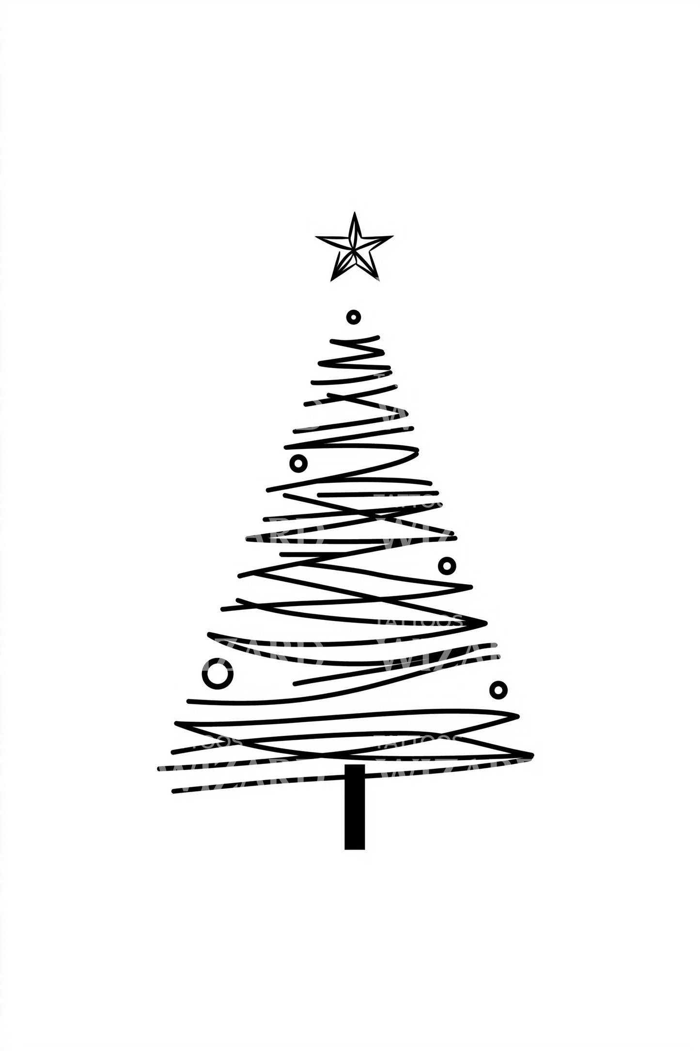 Spiral Christmas Tree Tattoo Design