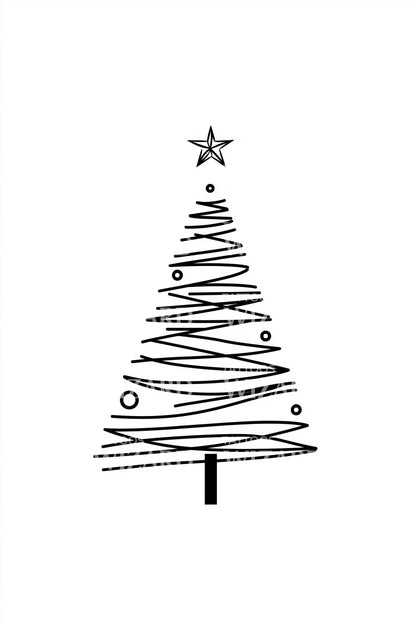 Spiral Christmas Tree Tattoo Design