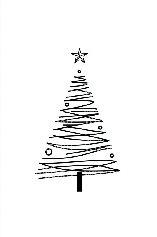Spiral Christmas Tree Tattoo Design