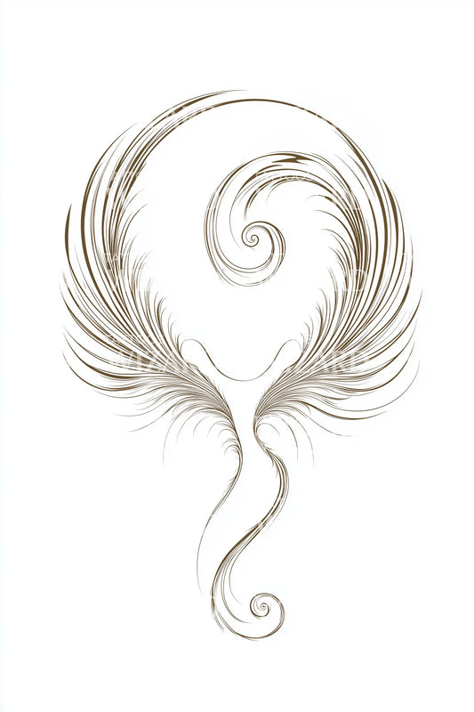 Spiral Fjer Spiral Tatoveringsdesign