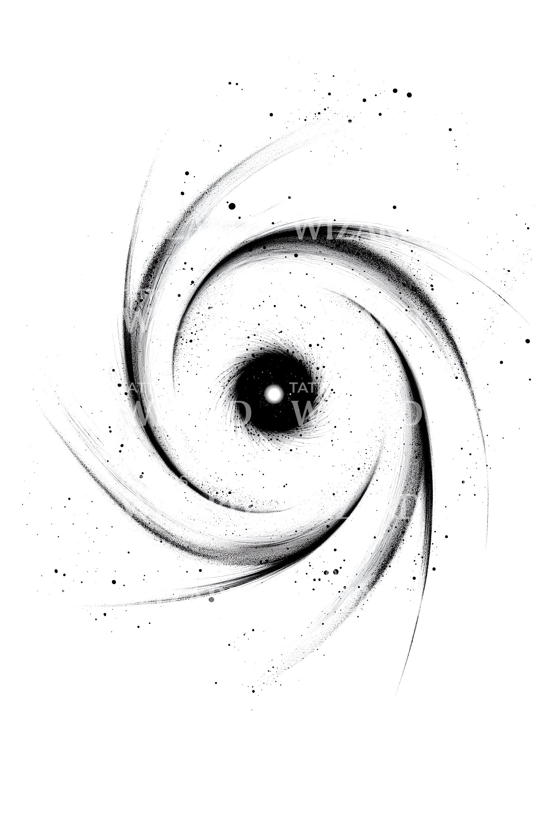 Spiral Galaxy Vortex Core Tattoo Design – Tattoos Wizard Designs