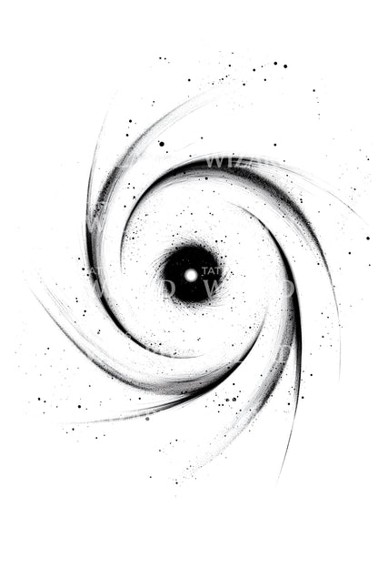 Spiral Galaxy Vortex Core Tattoo Design