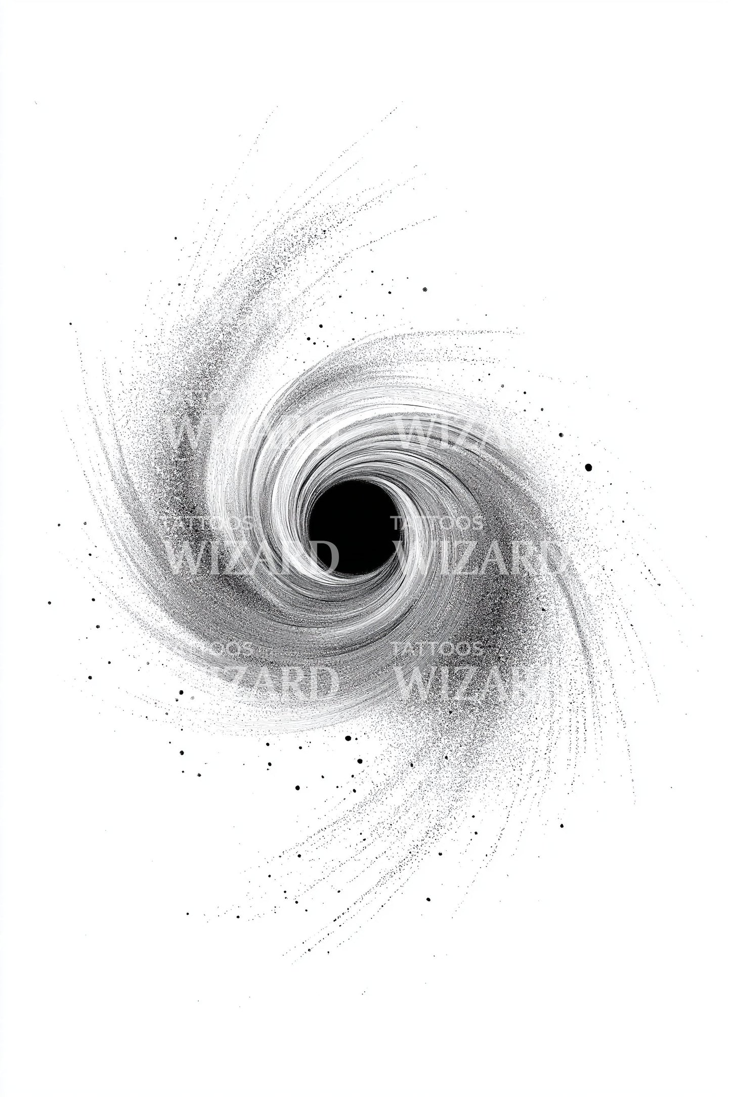 Spiral Galaxy Whirl Tattoo Illustration